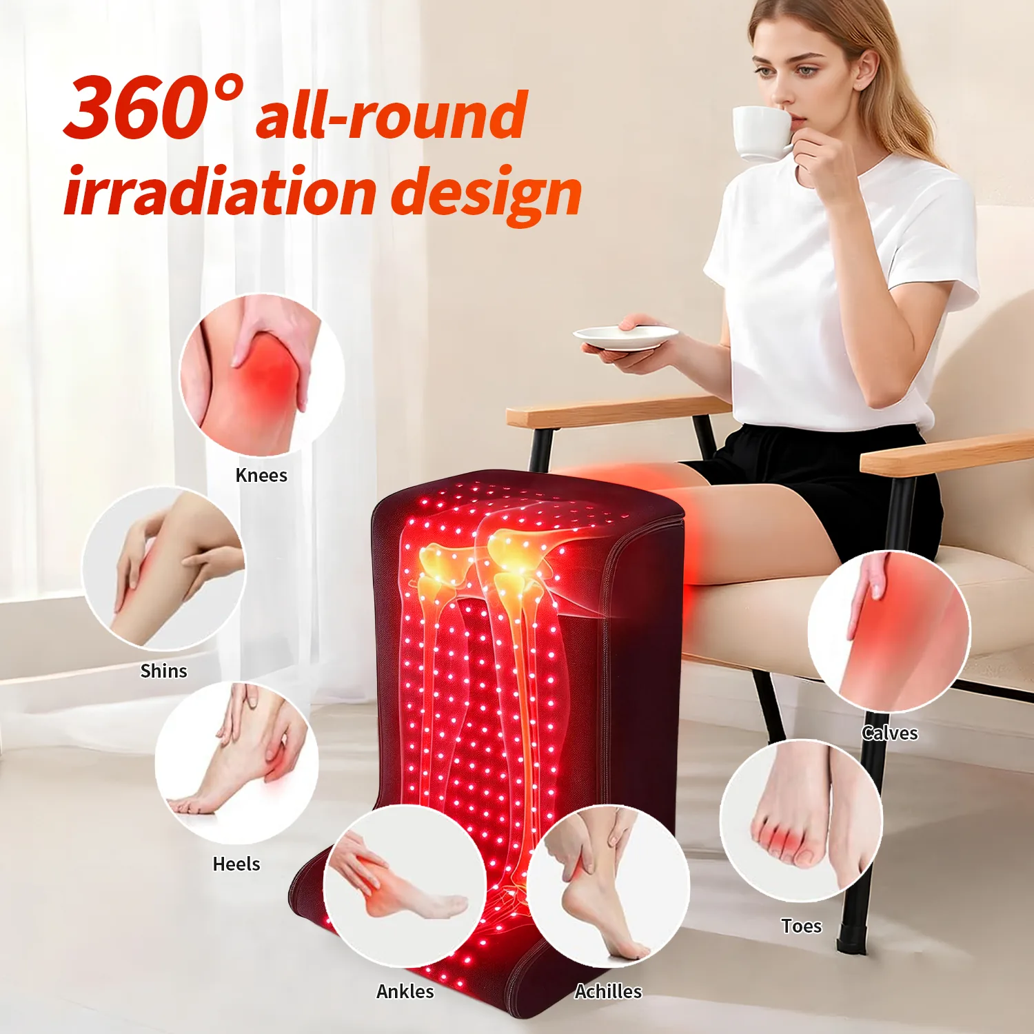 Full-Coverage Red Light Therapy Boot for Feet & Legs - Image 3
